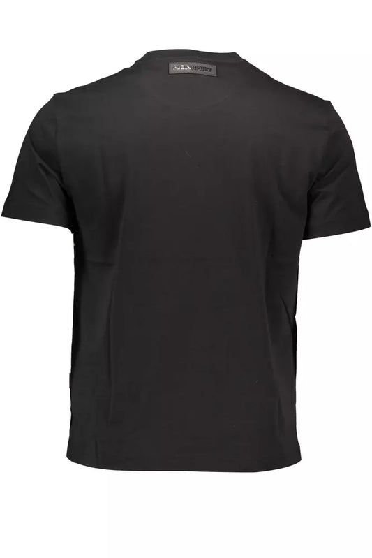 Schwarzes Herren-T-Shirt aus Baumwolle