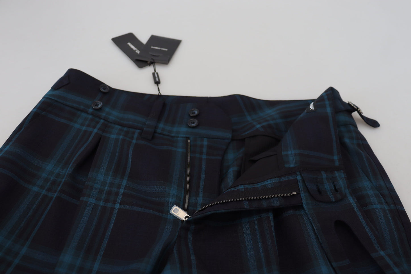 Blau Lila Plaid Wollhose Hose