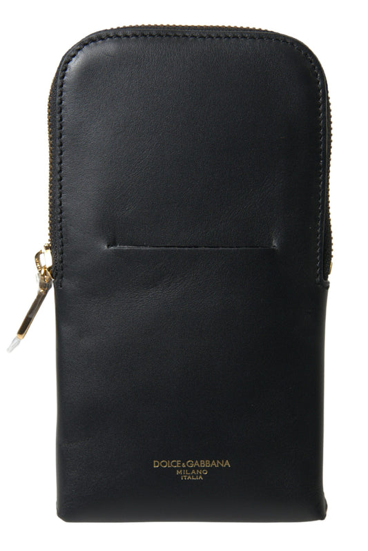 Schwarze Leder Herren Geldbörse Doppel Gürtel Riemen Armband Tasche