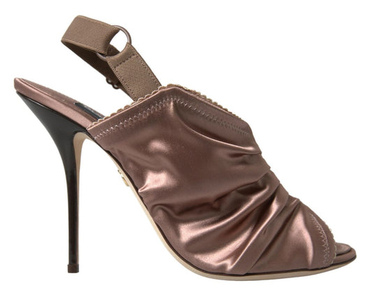 Hellbraune Stiletto-Absätze mit Slingback-Korsett-Verschluss