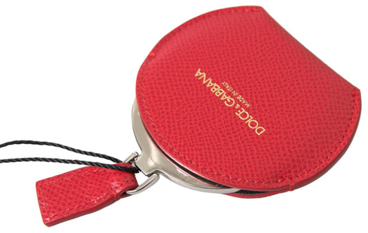 Handspiegelhalter aus rotem Kalbsleder