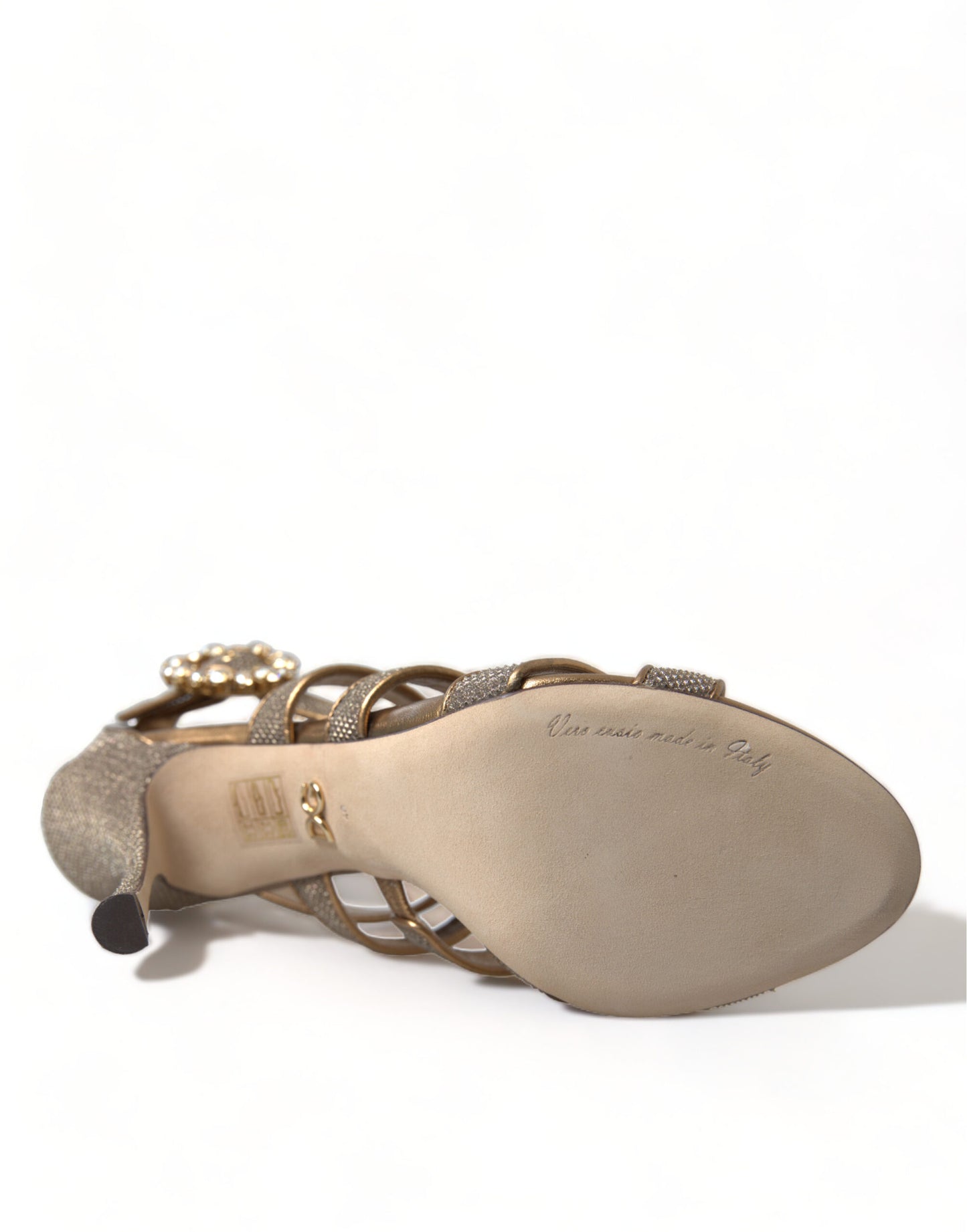 Bronze Kristall Strap Heels Sandalen Schuhe