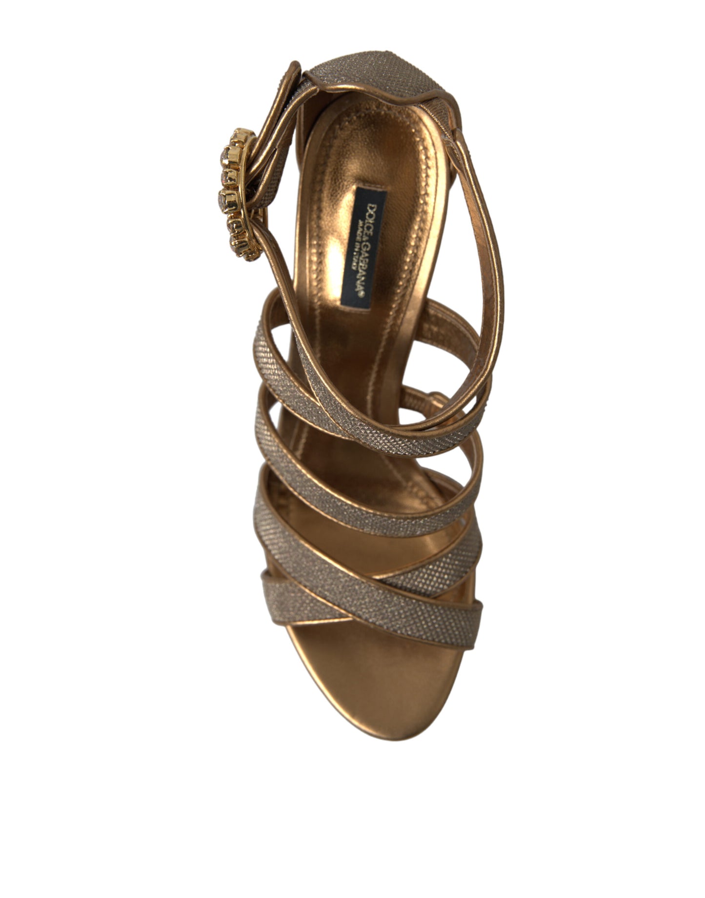 Bronze Kristall Strap Heels Sandalen Schuhe