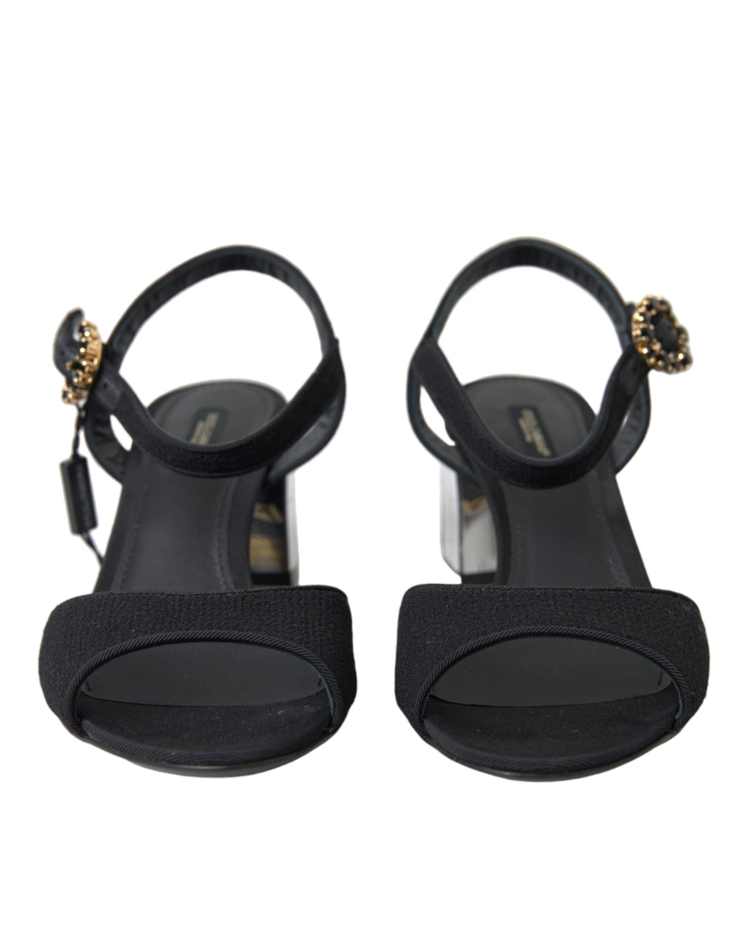 Schwarze Kristalle Knöchelriemen Sandalen Schuhe