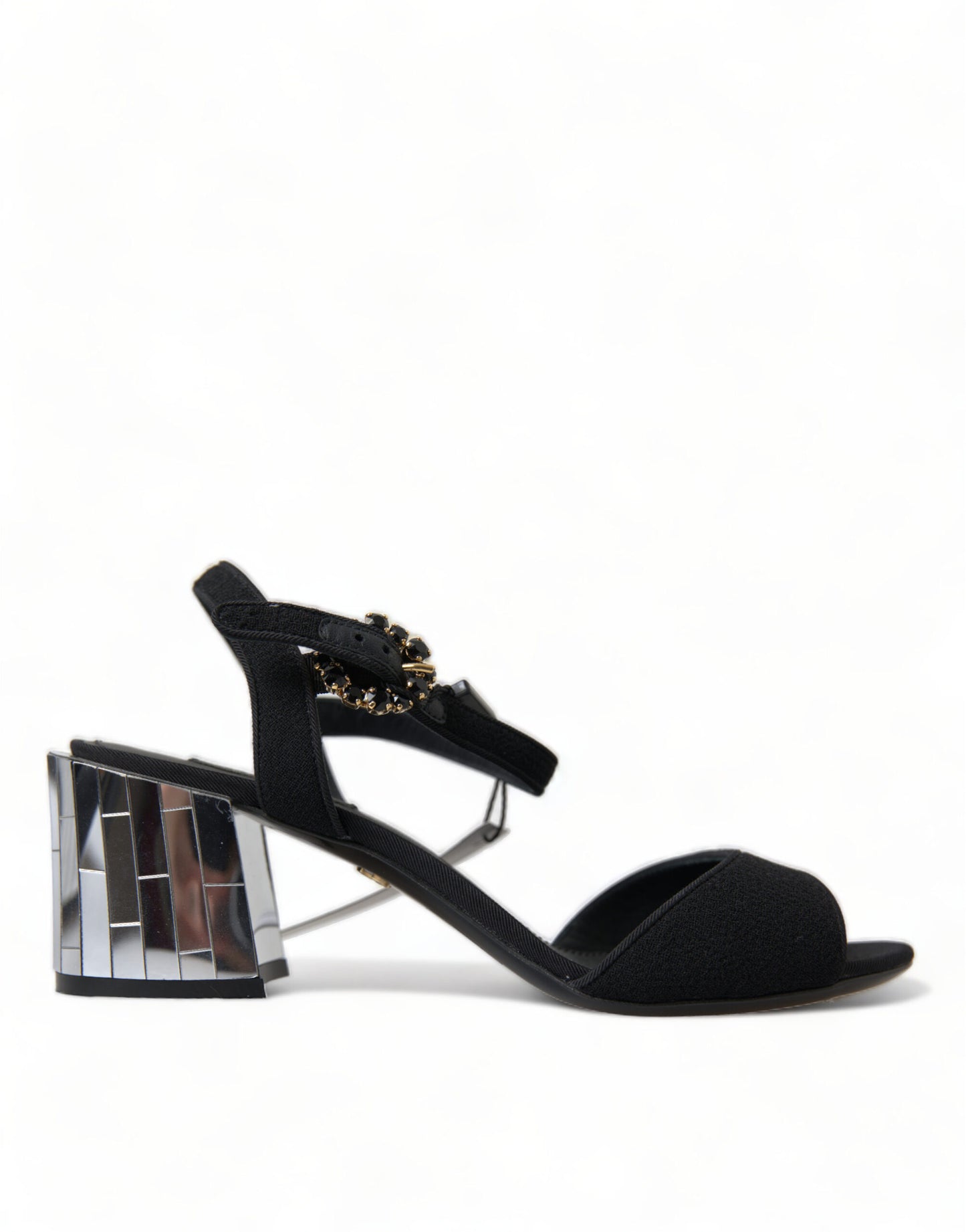 Schwarze Kristalle Knöchelriemen Sandalen Schuhe