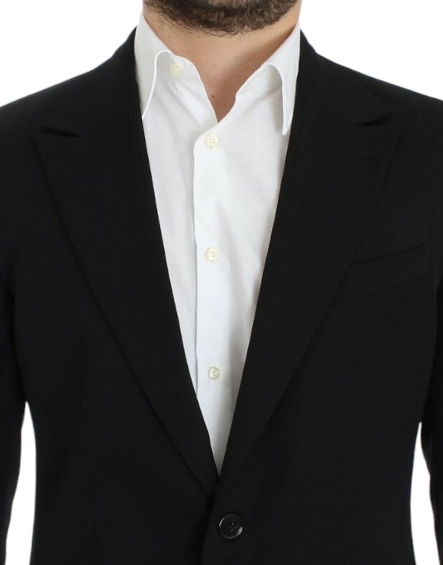 Schwarzer Slim Fit-Blazer aus Wolle