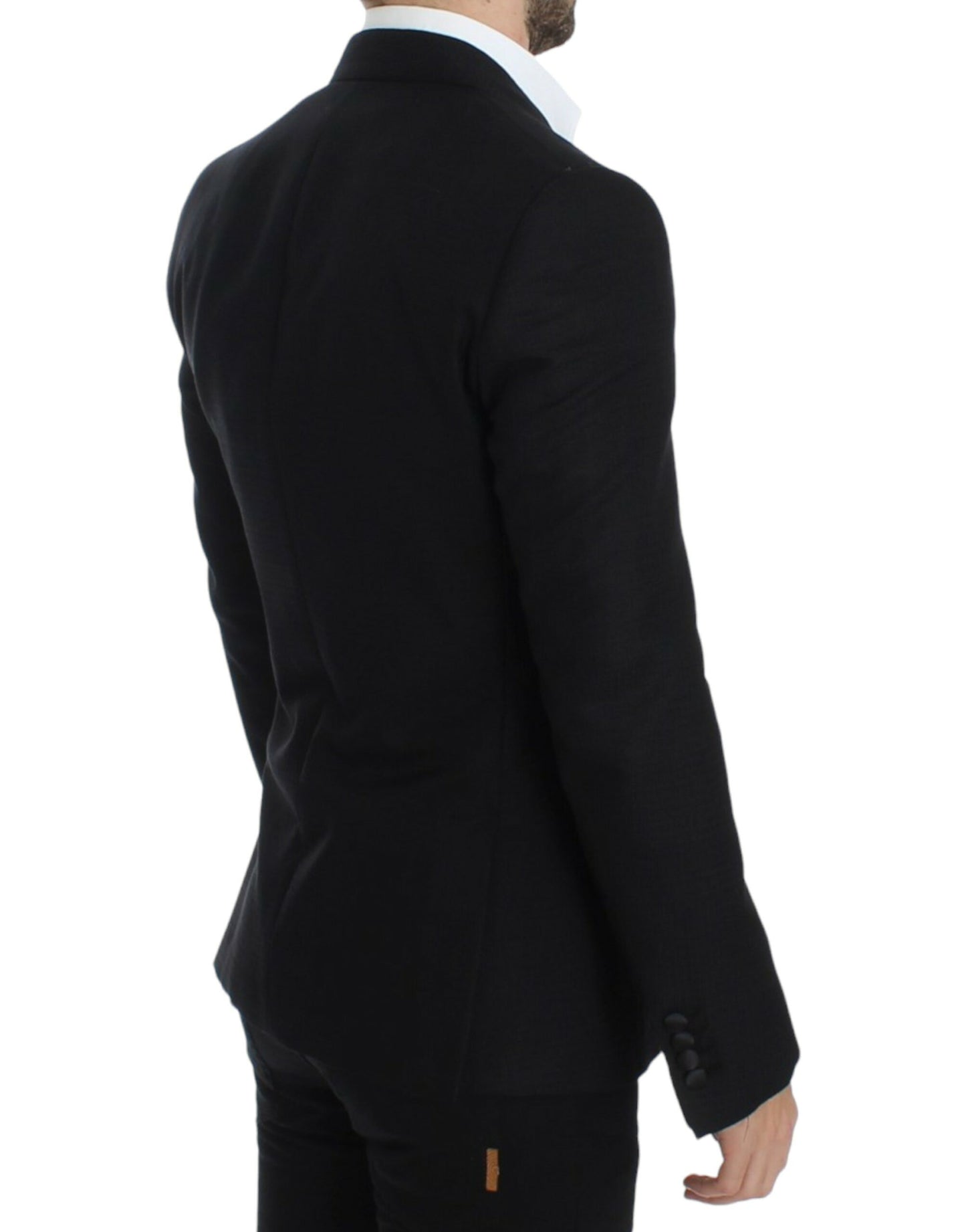 Schwarzer SICILIA-Blazer aus Wolle und Seide