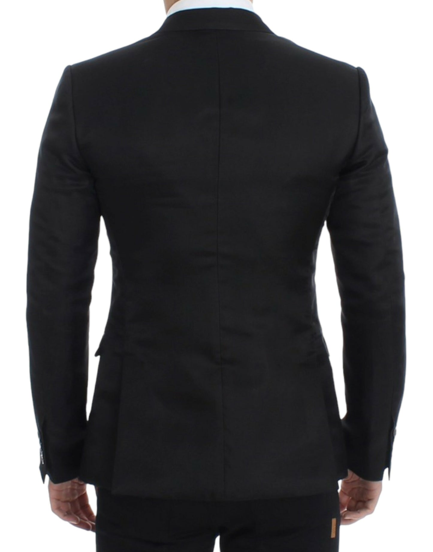 Schwarzer Slim-Fit-Blazer aus Seide