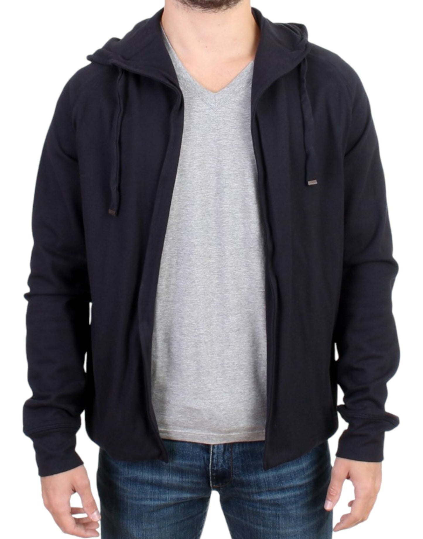 Blauer Kapuzenpullover aus Baumwolle