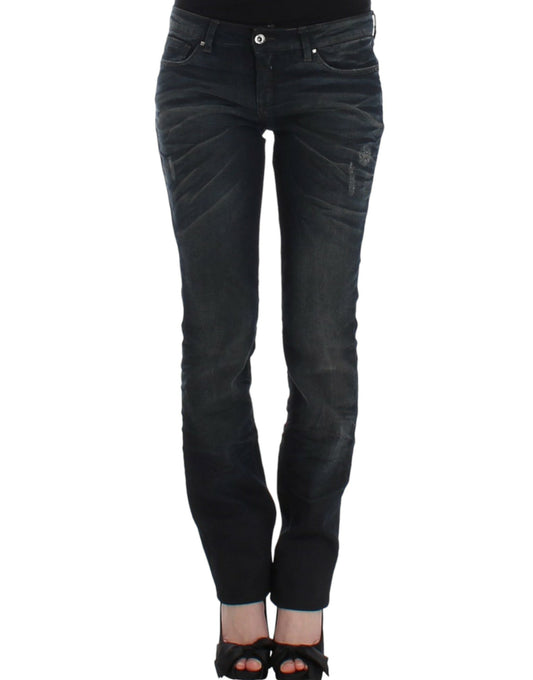 Blaue Skinny-Jeans