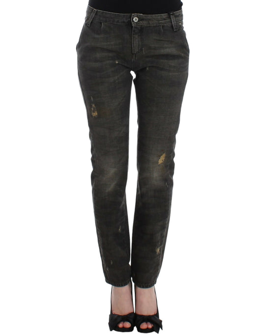 Graue Distressed-Jeans