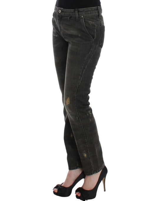 Graue Distressed-Jeans