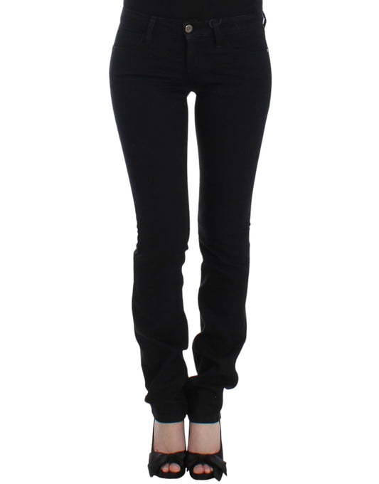 Schwarze Jeans mit geradem Bein