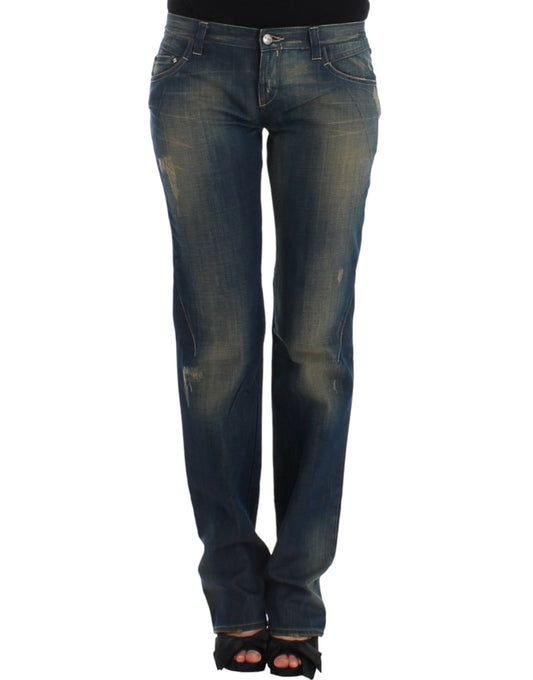 Blaue Jeans mit geradem Bein