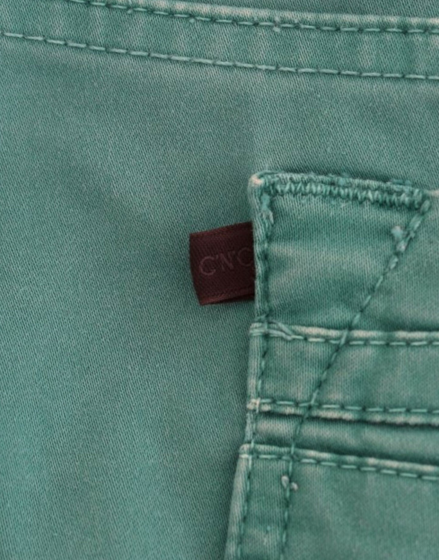 Grüne Jeans mit geradem Bein