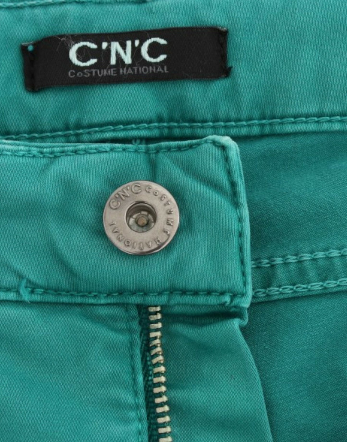 Grüne Jeans mit geradem Bein