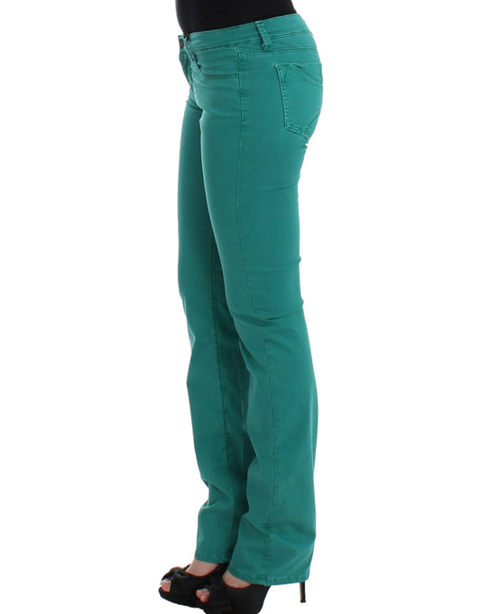 Grüne Jeans mit geradem Bein