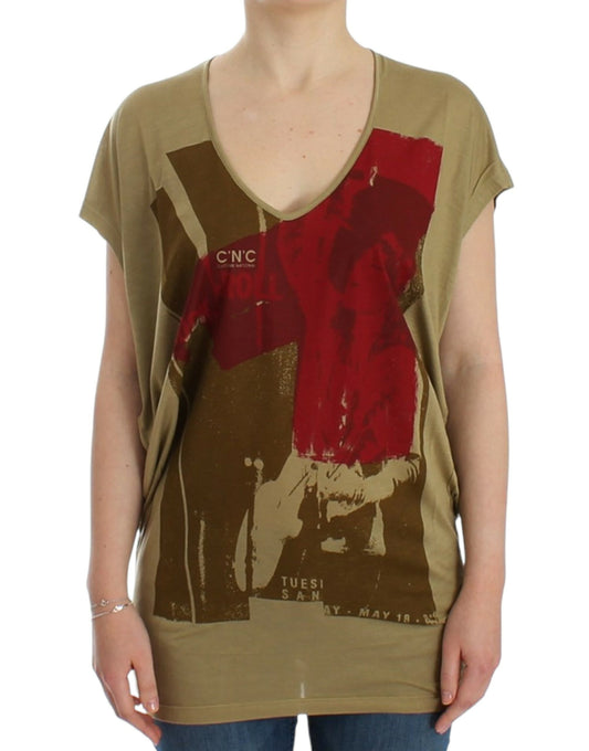 Grünes Kurzarm-T-Shirt mit Aufdruck