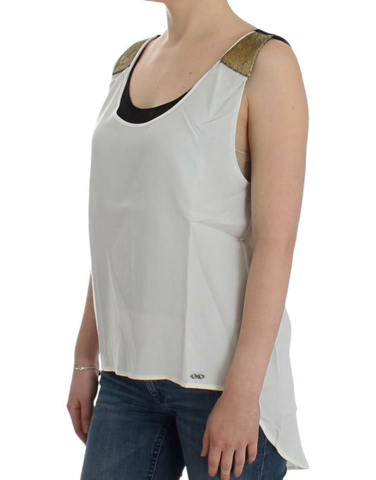 Weißes ärmelloses Top