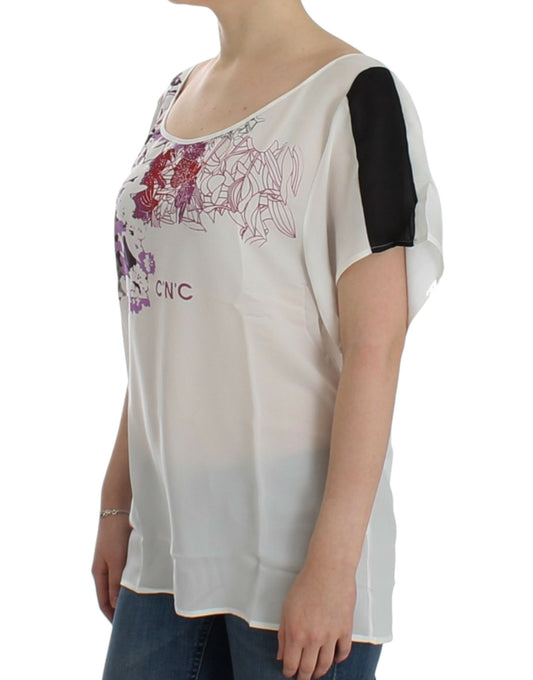 Weiße Bluse mit Motivdruck