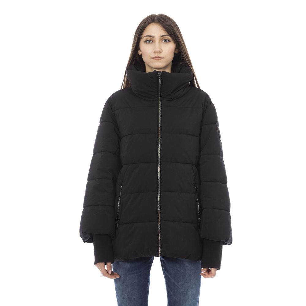 Schwarze Polyamid-Damenjacke