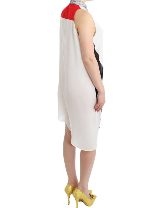 Weißes Hemdkleid mit asymmetrischem Saum