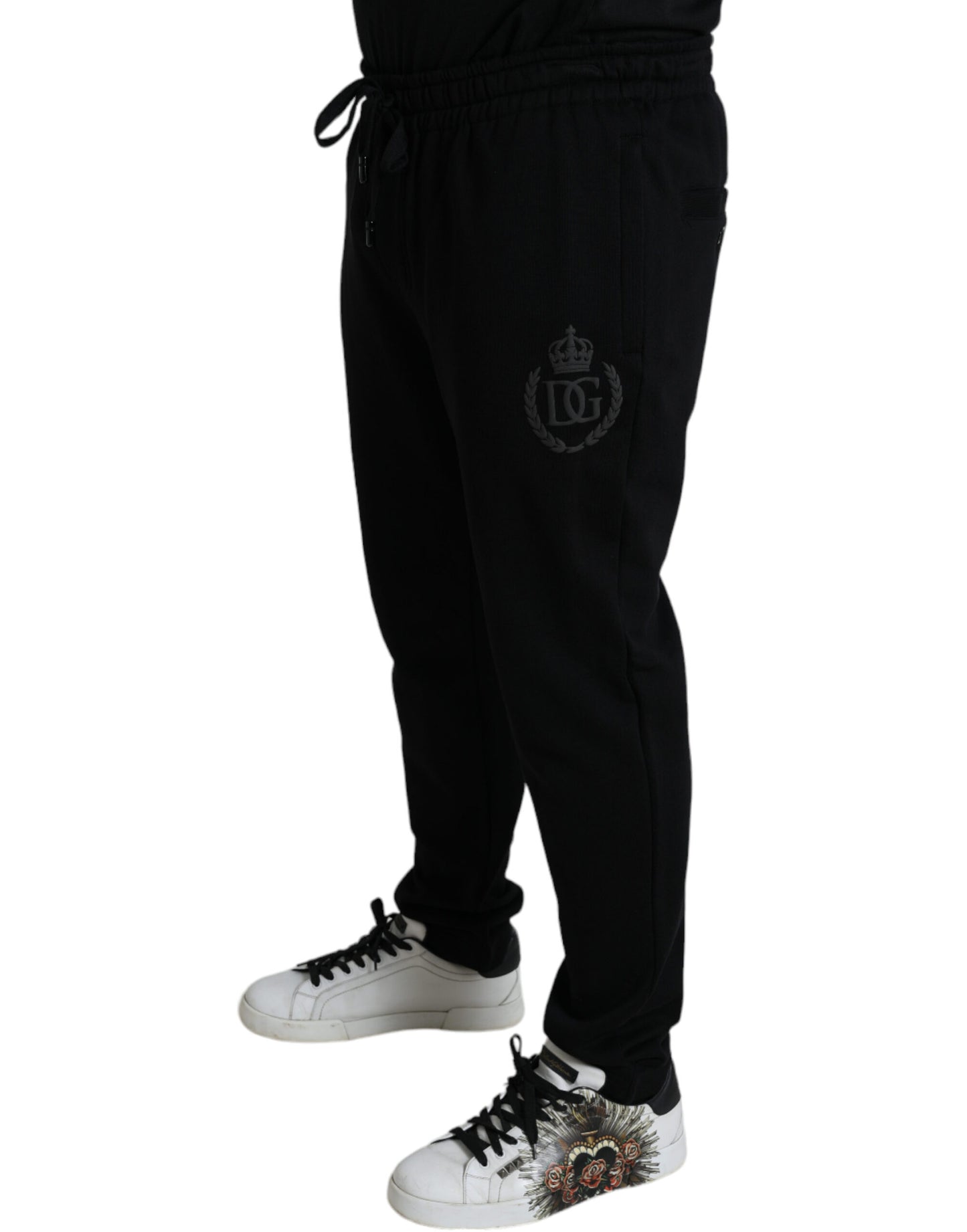 Schwarze Skinny-Jogginghose mit DG-Logo