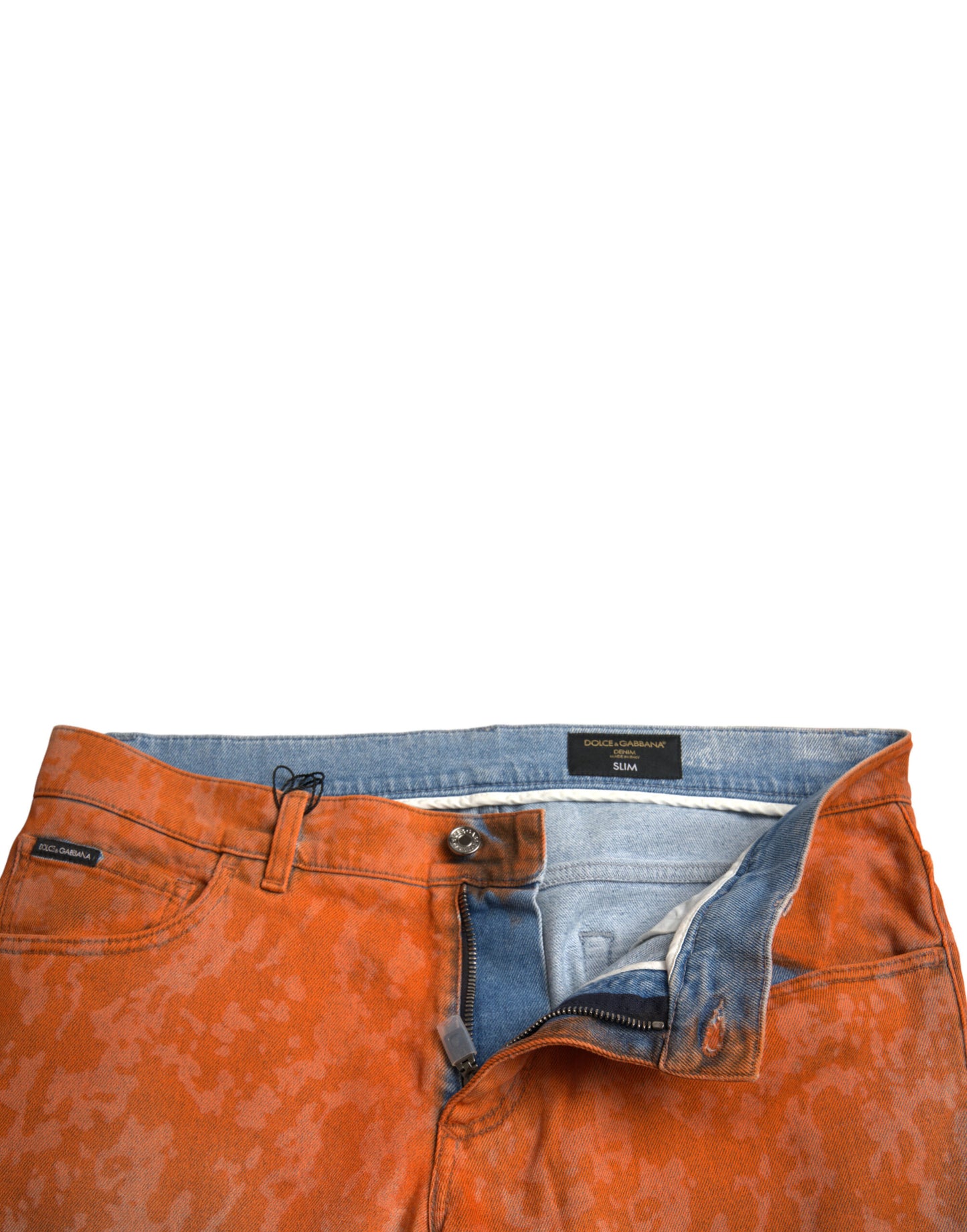 Mehrfarbige Slim Fit-Jeans aus Baumwoll-Ombre-Denim
