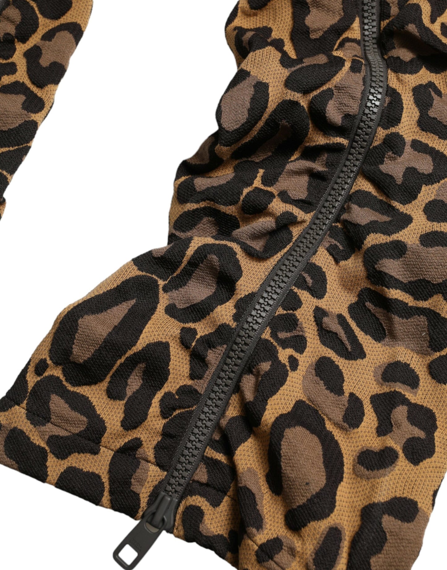 Braune Jacquard-Jogginghose mit Leopardenmuster