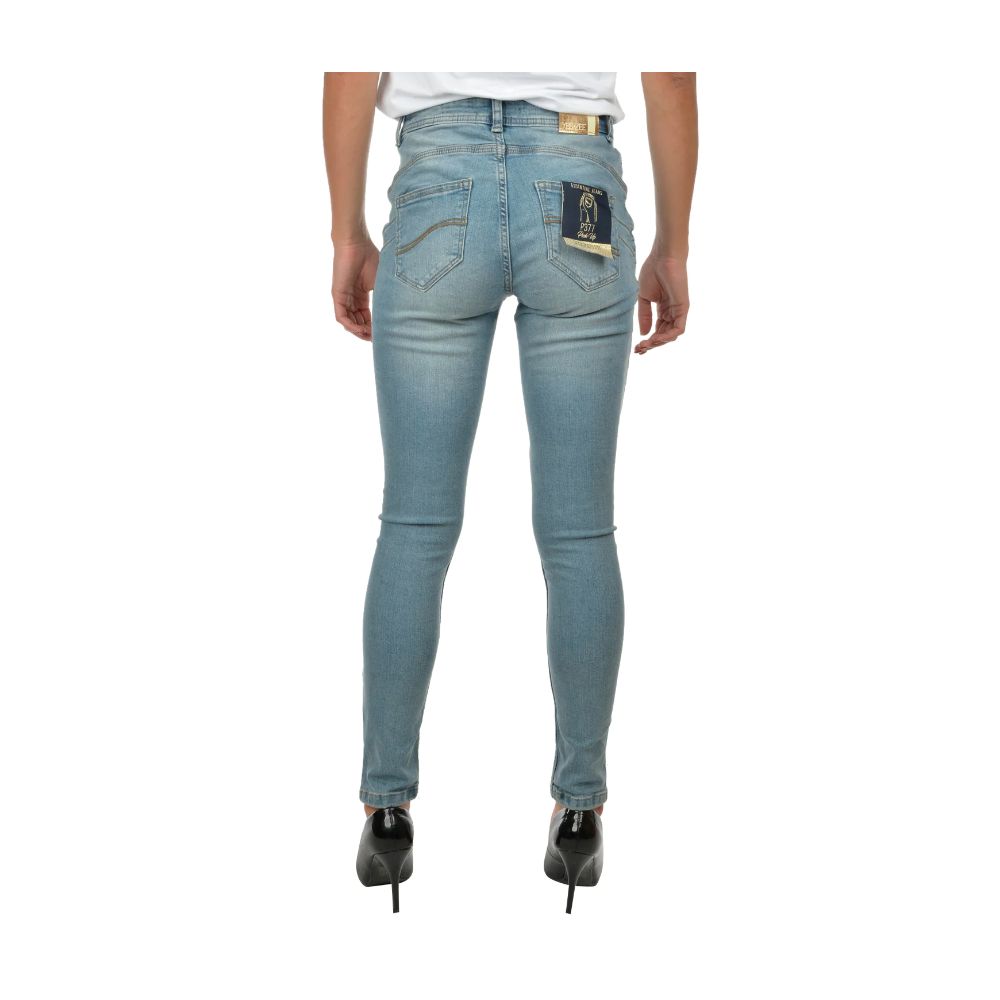 Blaue Skinny-Jeans aus Baumwolle für Damen