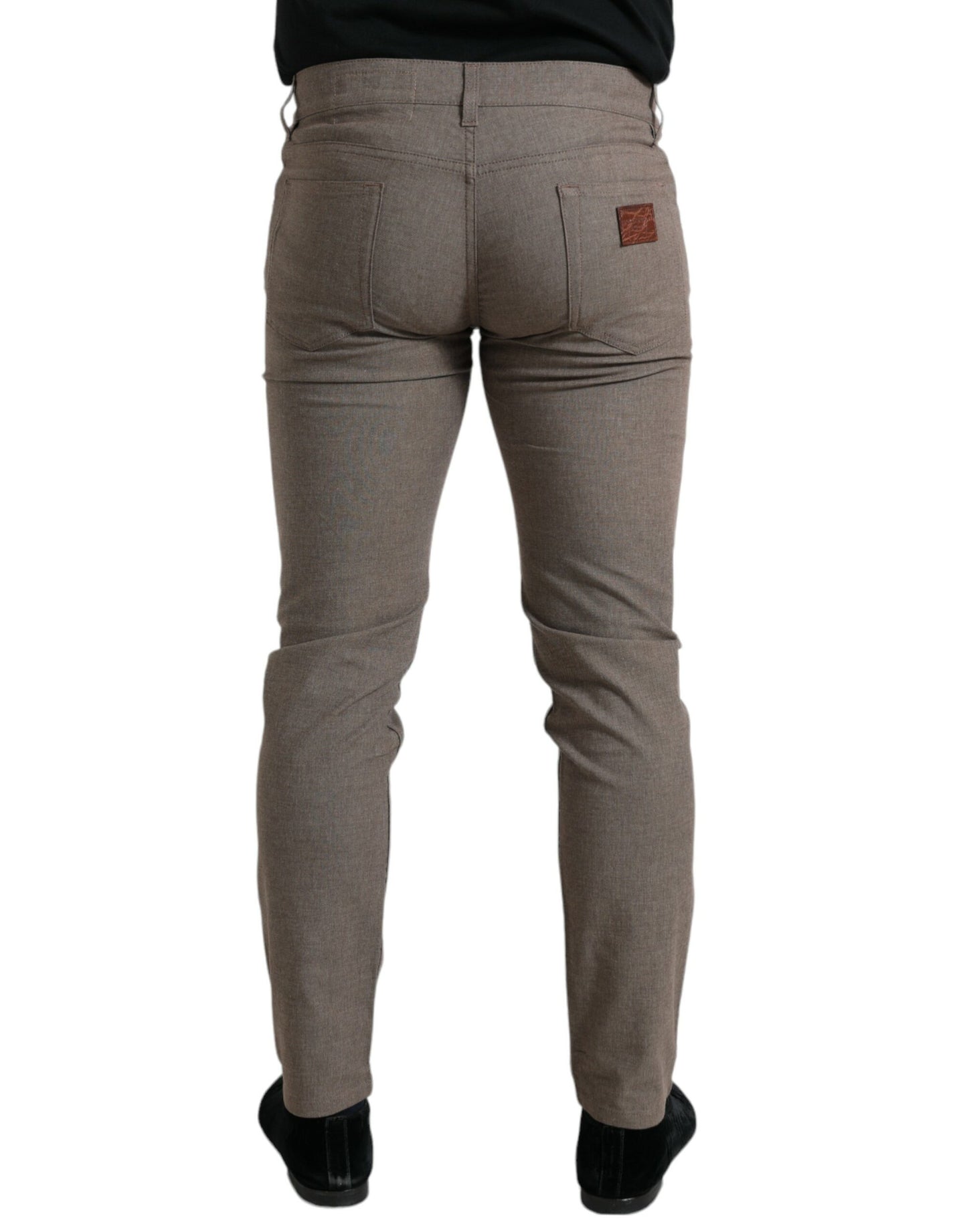 Braune Skinny-Hose aus Baumwollstretch für Herren