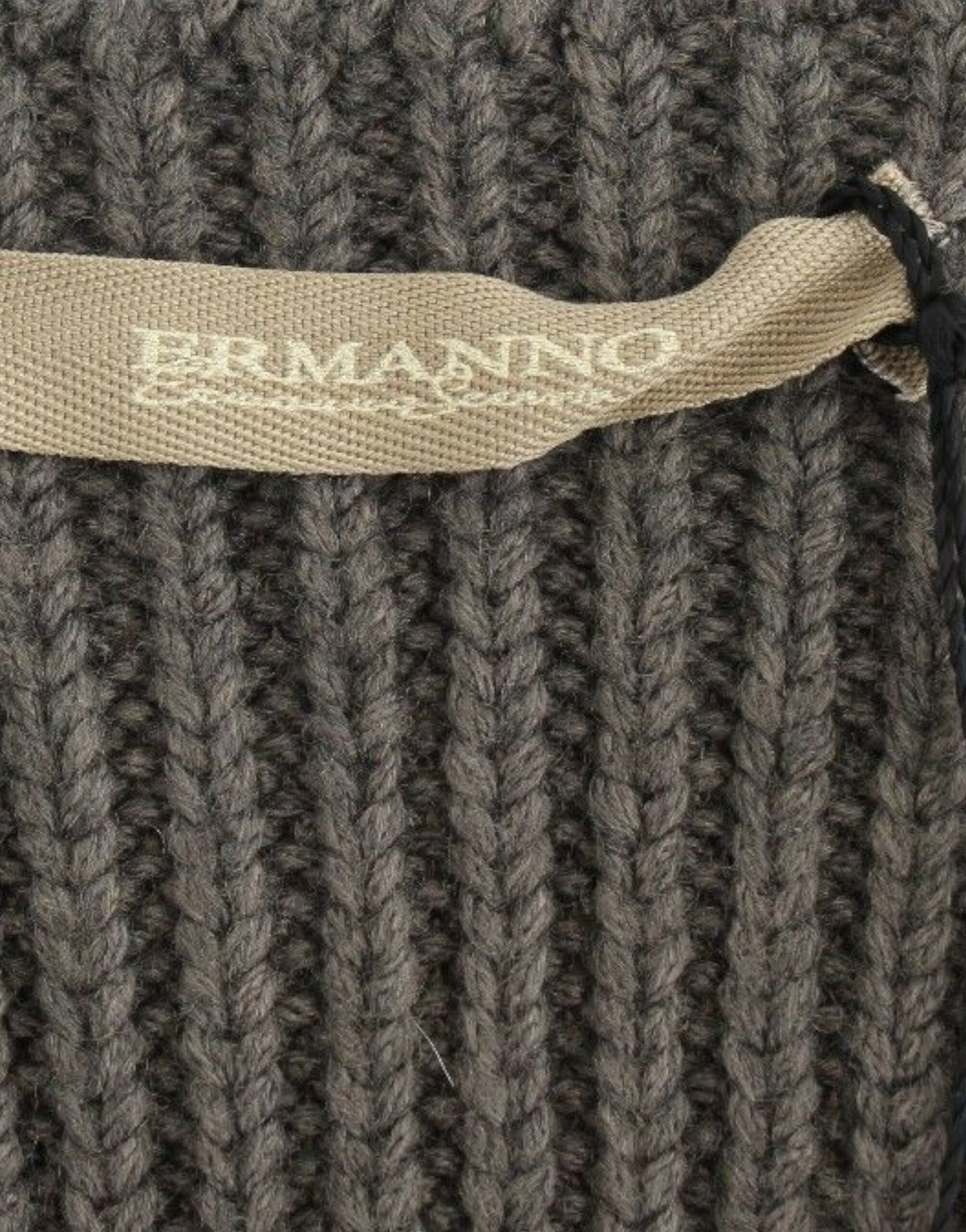 Graues Stricktop, Strickpullover aus Merinowolle
