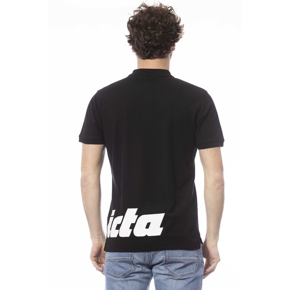 Schwarzes Herren-Poloshirt aus Baumwolle