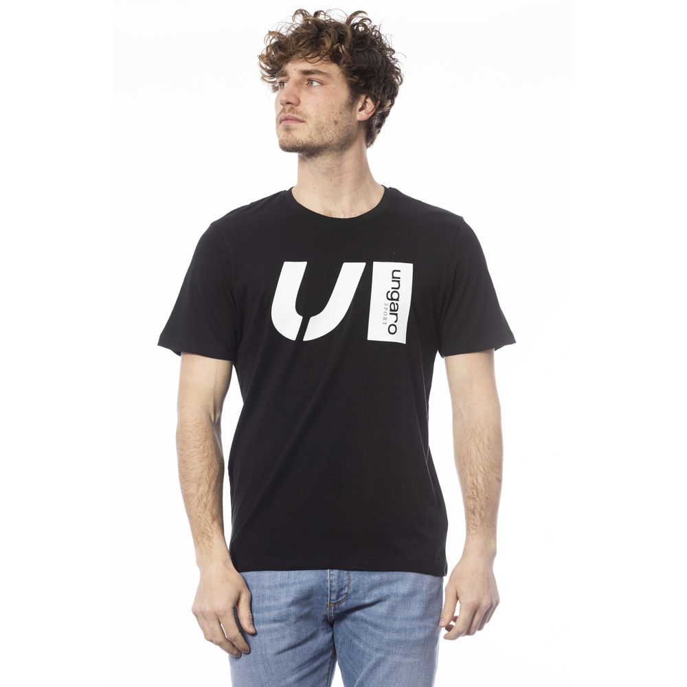 Schwarzes Herren-T-Shirt aus Baumwolle
