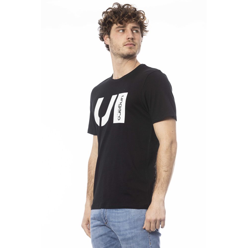 Schwarzes Herren-T-Shirt aus Baumwolle