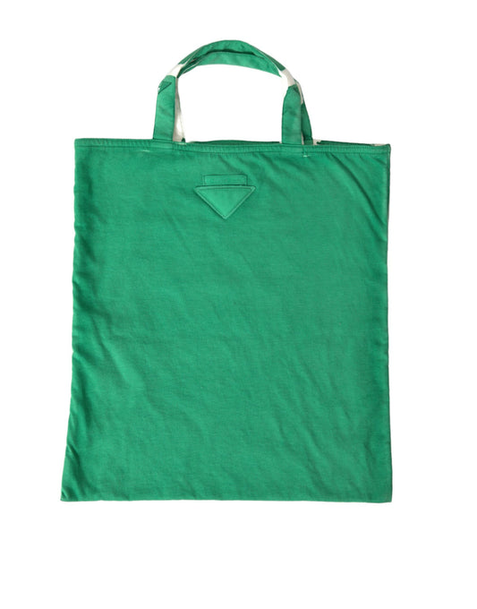 Grüne Einkaufstasche aus Jerseystoff mit Logo
