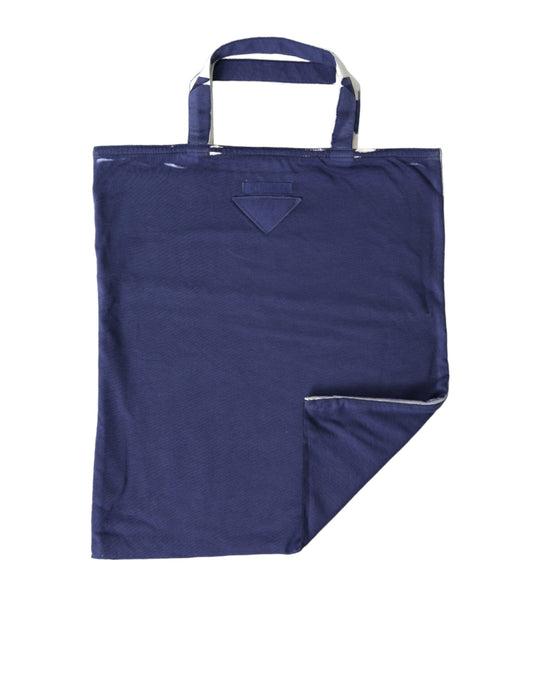Blaue Einkaufstasche aus Jerseystoff mit Logo