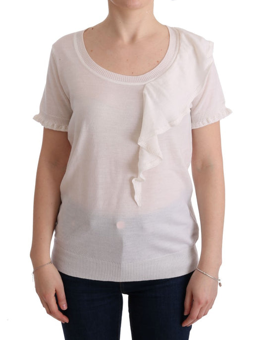 Weißes T-Shirt aus 100 % Lana-Wolle