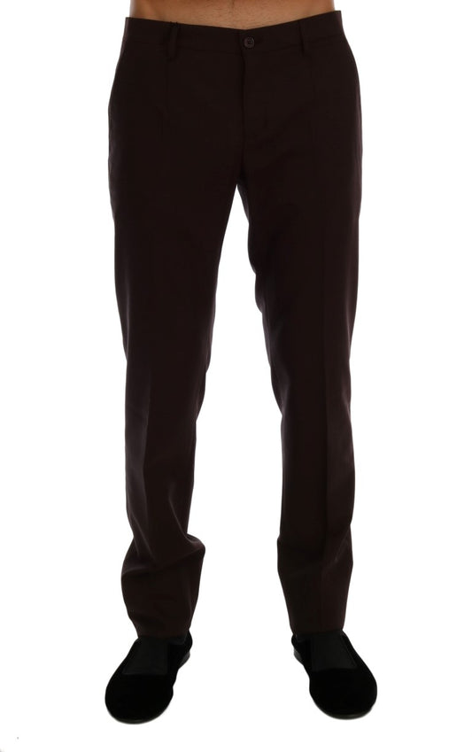Lilafarbene formelle Hose aus Wollstretch