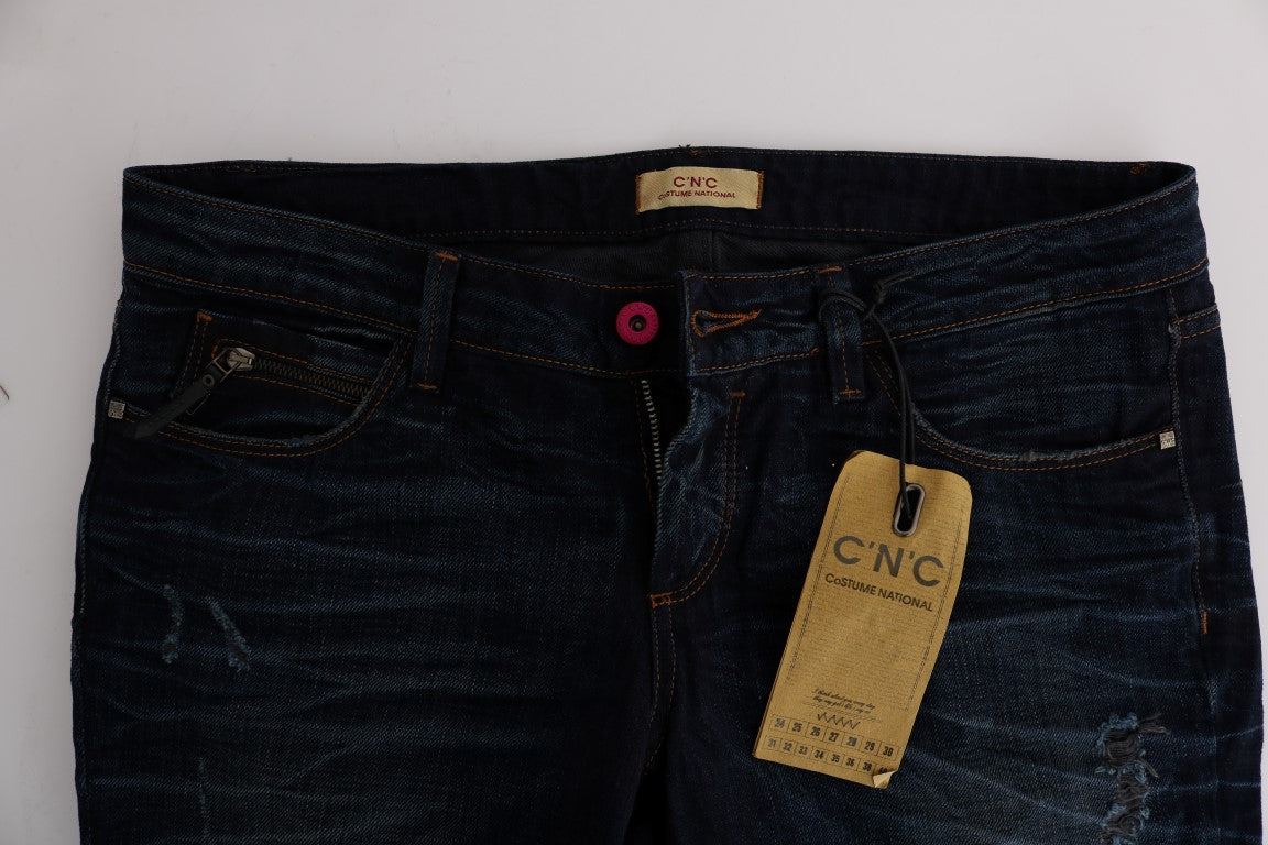 Blaue Jeans aus Baumwolldenim in normaler Passform
