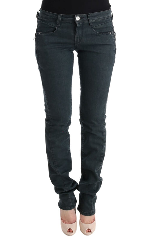 Graue Superslim-Jeans aus Baumwolle