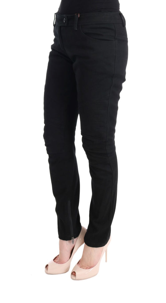 Schwarze Slim Fit Freizeithose aus Baumwolle