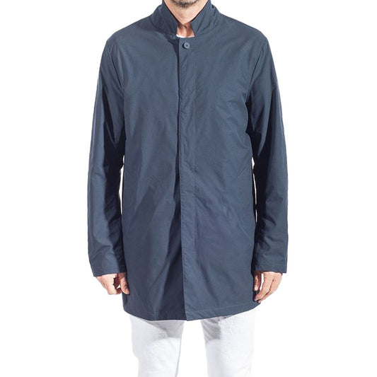 Blauer Trenchcoat aus recyceltem Polyester für Herren