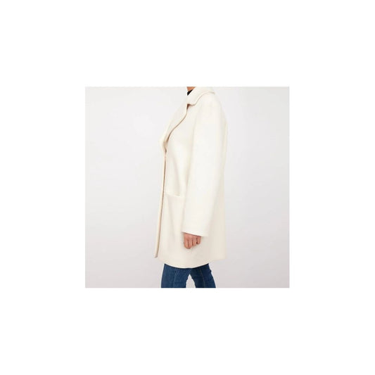 Schicker weißer Winter-Eleganz-Langmantel