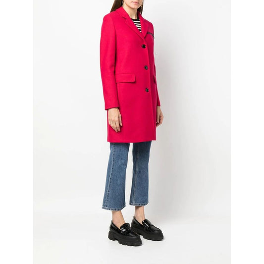 Schicker rosa Wollmantel mit Logodetails