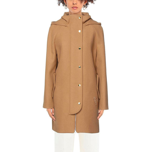 Brauner Wollmantel für Damen