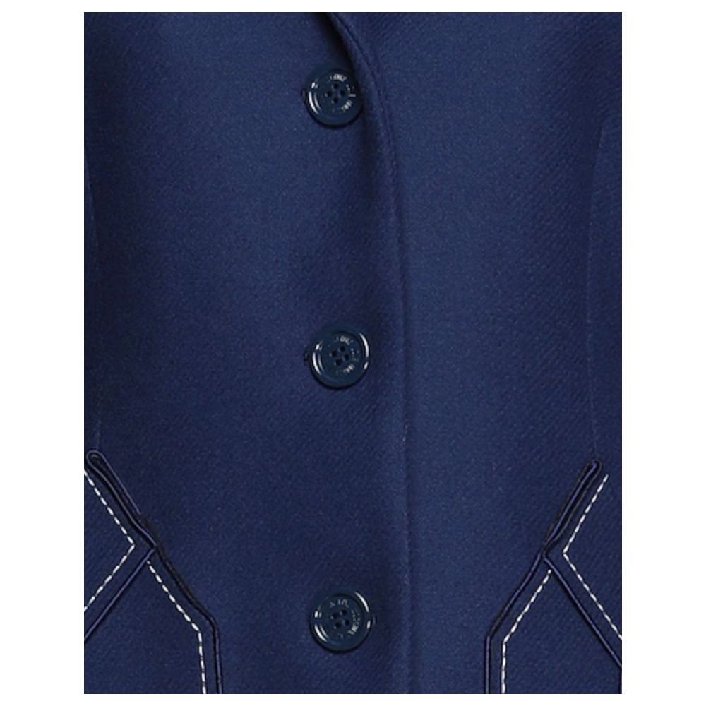 Blauer Wollmantel für Damen