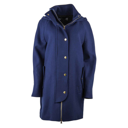 Blauer Wollmantel für Damen