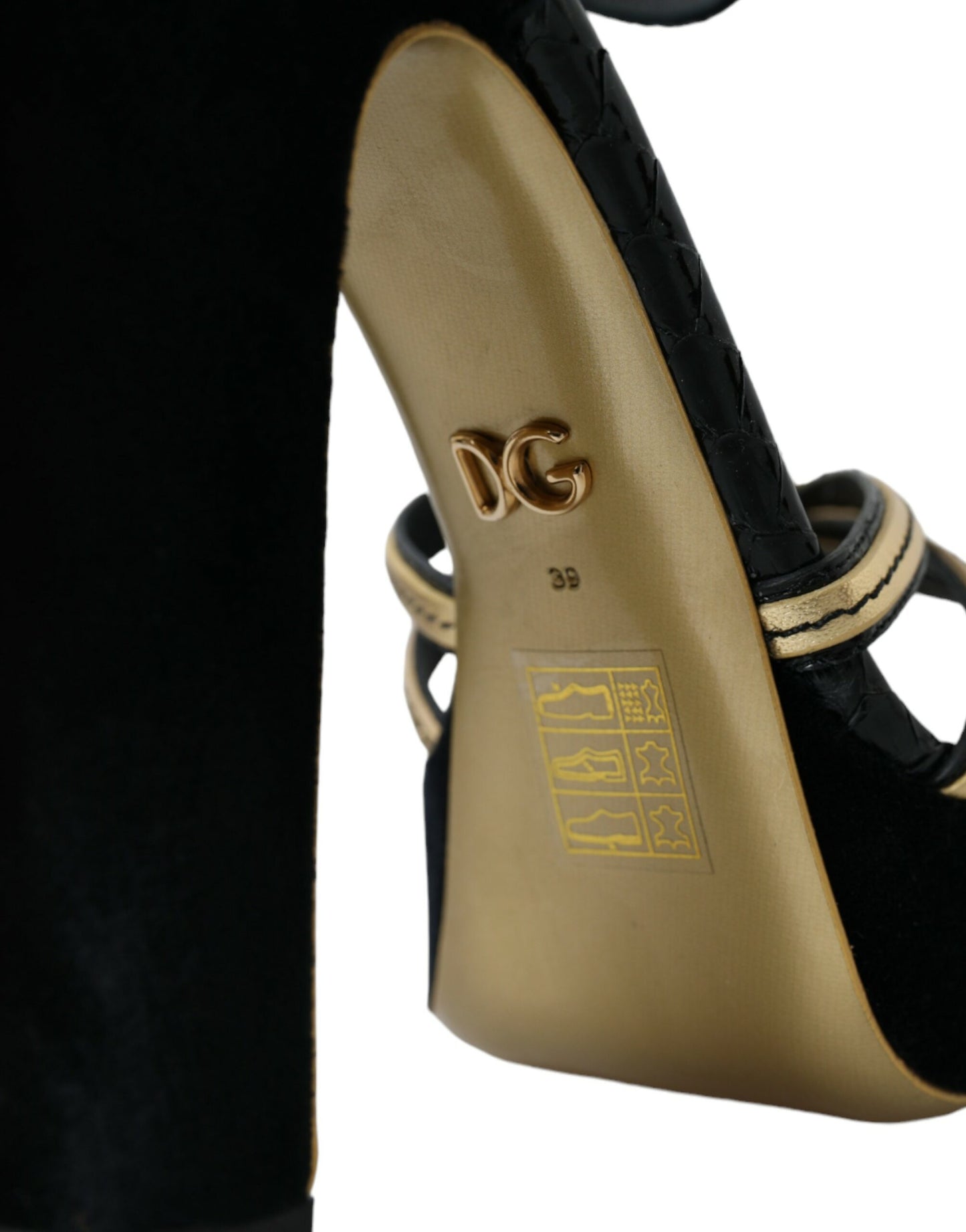Schwarz Gold Verzierte Heels Sandalen Schuhe