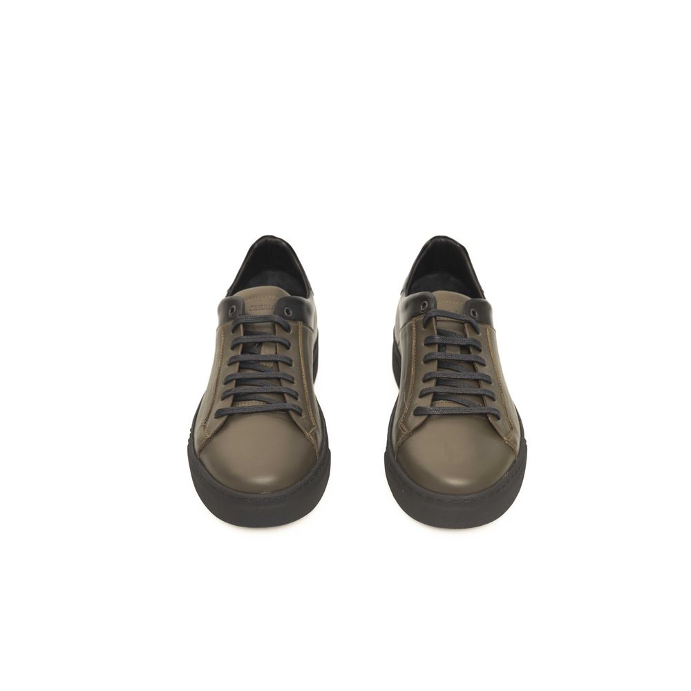 Grüner Rindsleder Herren Sneaker